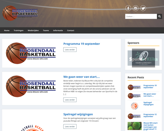 Blauw-Wit Basketball Roosendaal Logo
